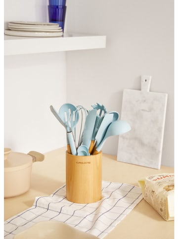 CREATE 11tlg. Küchenhelfer-Set in Beige/ Hellblau