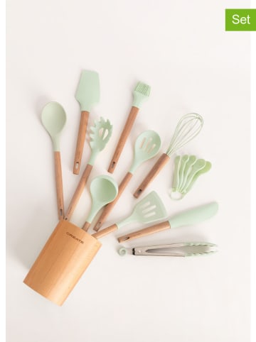 CREATE 11-delige keukenhulpjesset beige/mintgroen
