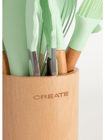 CREATE 11-delige keukenhulpjesset beige/mintgroen