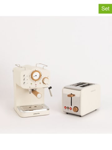 CREATE 2tlg. Küchengeräte-Set ''Retro'' in Creme