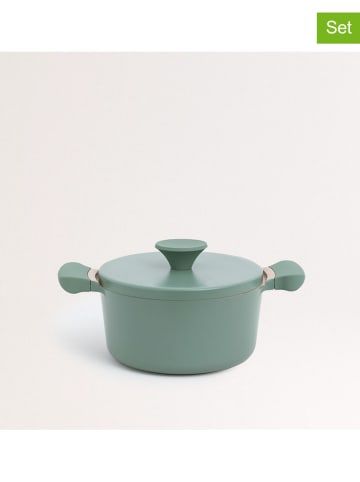 CREATE 2tlg. Set: Kochtopf ''Studio'' in Grün - Ø 24 cm