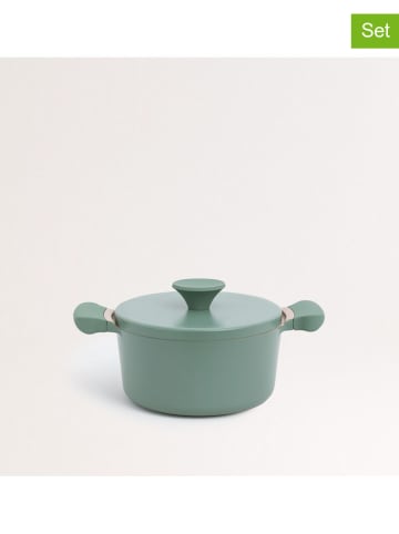 CREATE 2tlg. Set: Kochtopf ''Studio'' in Grün - Ø 20 cm