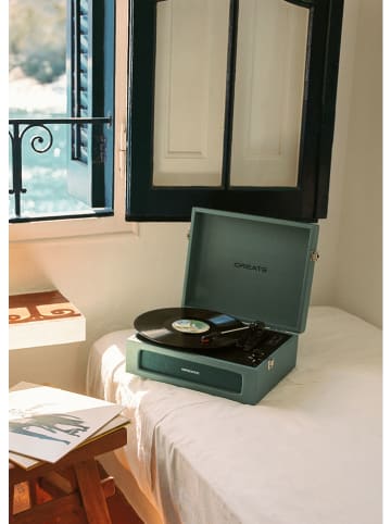 CREATE Gramofon "Retro" w kolorze zielonym - 44 x 18,5 x 33,3 cm