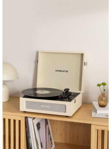 CREATE Platenspeler ''Retro'' crème - (B)44 x (H)18,5 x (D)33,3 cm