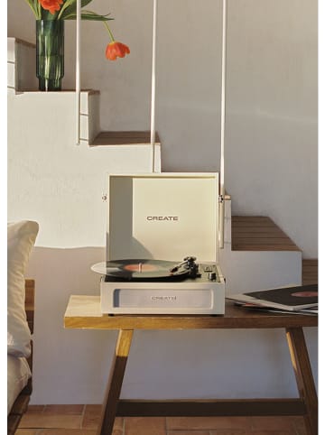 CREATE Platenspeler ''Retro'' crème - (B)44 x (H)18,5 x (D)33,3 cm