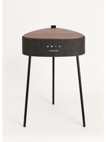 CREATE Stolik nocny w kolorze czarnym z głośnikiem Bluetooth - 39,5 x 58,5 x 36,5 cm