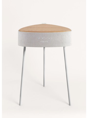 CREATE Stolik nocny w kolorze szarym z głośnikiem Bluetooth - 39,5 x 58,5 x 36,5 cm