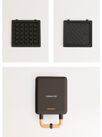 CREATE Opiekacz "Studio Individual" w kolorze czarnym do kanapek - 600 W