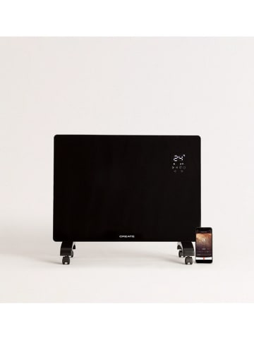 CREATE Heteluchtventilator ''Crystal'' zwart - (B)64 x (H)46,5 x (D)7,5 cm