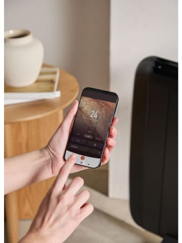 CREATE Heteluchtventilator ''Warm Slim'' zwart - (B)112 x (H)66 x (D)11,5 cm