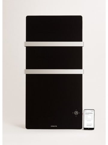 CREATE Elektr. Handtuchwärmer ''Crystal'' in Schwarz - (B)68,8 x (H)123,5 x (T)13,1 cm