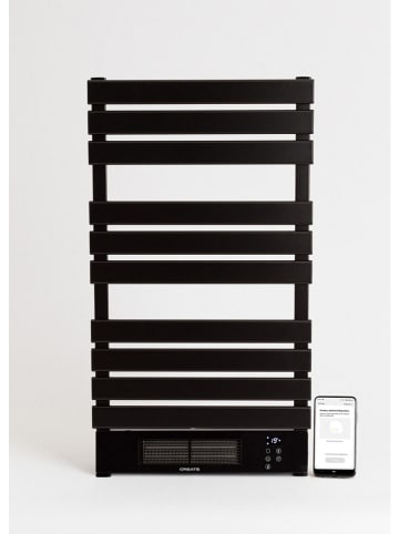 CREATE Elektr. Handtuchwärmer ''Pro'' in Schwarz - (B)62 x (H)106,7 x (T)17,3 cm
