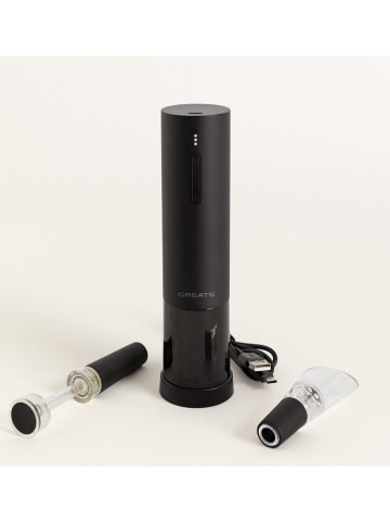 CREATE Elektrische kurkentrekker zwart - (H)22,1 x Ø 7,5 cm