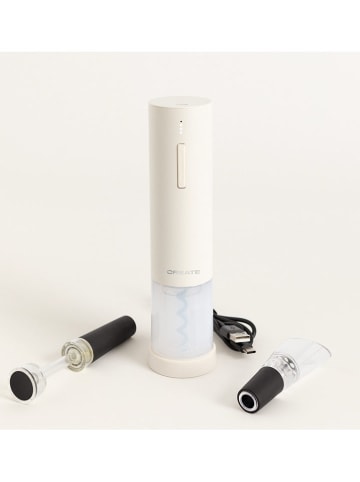 CREATE Elektryczny korkociąg w kolorze kremowym - wys. 22,1 x Ø 7,5 cm