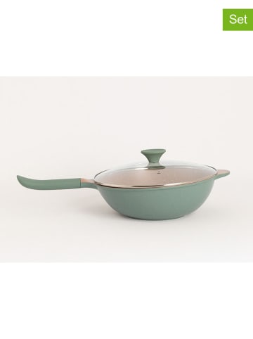 CREATE 2tlg. Set: Wok ''Studio'' in Grün - Ø 32 cm