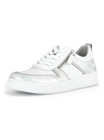 Gabor Leren sneakers wit/zilverkleurig
