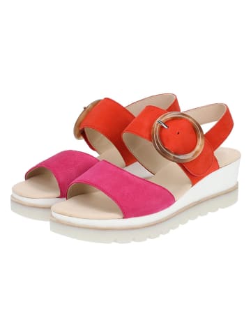 Gabor Leren haksandalen oranje/roze