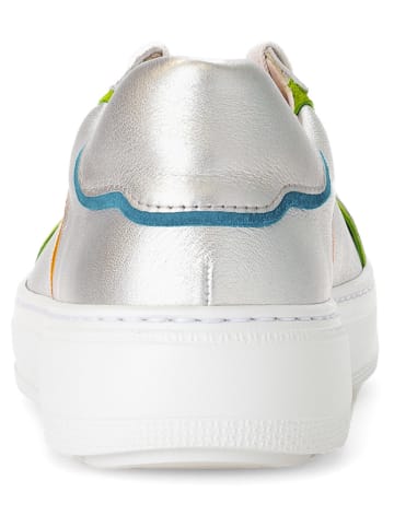 Gabor Leder-Sneakers in Silber/ Bunt