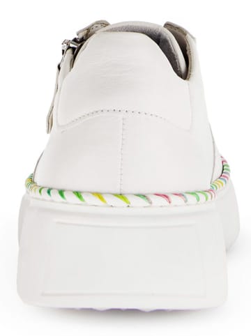 Gabor Leder-Sneakers in Weiß/ Bunt