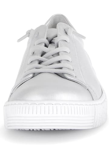 Gabor Leder-Sneakers in Silber