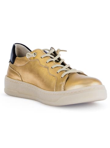 Gabor Leder-Sneakers in Gold/ Schwarz