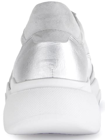 Gabor Leder-Sneakers in Silber/ Grau
