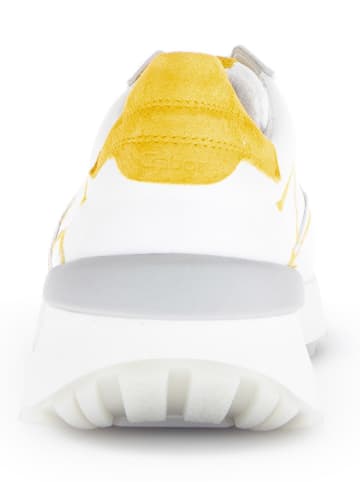 Gabor Leren sneakers wit/geel