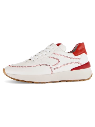 Gabor Leder-Sneakers in Weiß/ Rot