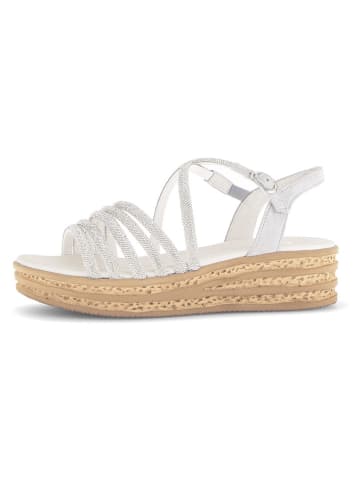 Gabor Sandały w kolorze srebrno-szarym na koturnie