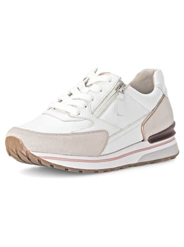 Gabor Leder-Sneakers in Weiß/ Beige