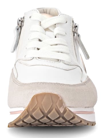 Gabor Leder-Sneakers in Weiß/ Beige