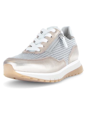 Gabor Leren sneakers zilverkleurig/beige