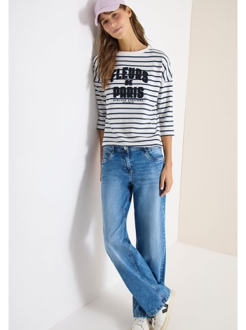 Cecil Longsleeve wit/donkerblauw