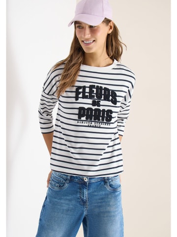 Cecil Longsleeve wit/donkerblauw
