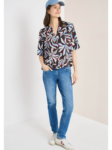 Cecil Blouse bruin/lichtblauw/wit