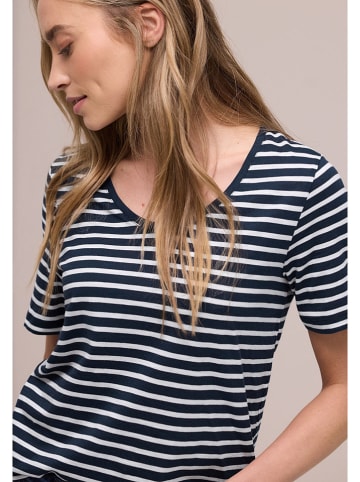 Street One Shirt donkerblauw/wit
