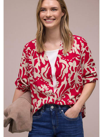 Street One Bluse in Rot/ Creme