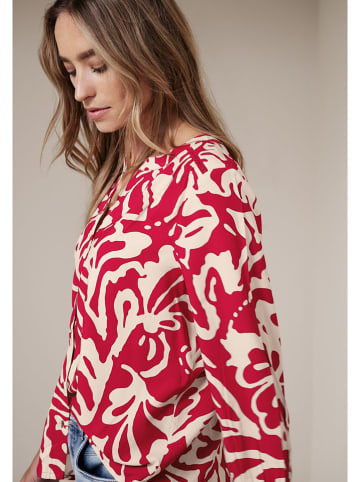 Street One Bluse in Rot/ Creme