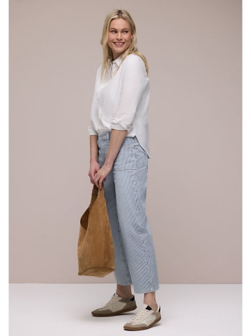 Street One Broek donkerblauw/wit