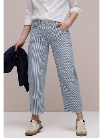 Street One Broek donkerblauw/wit