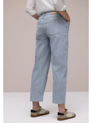Street One Broek donkerblauw/wit