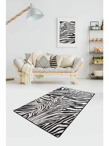 Mioli Laagpolig tapijt "Zebra" zwart/wit
