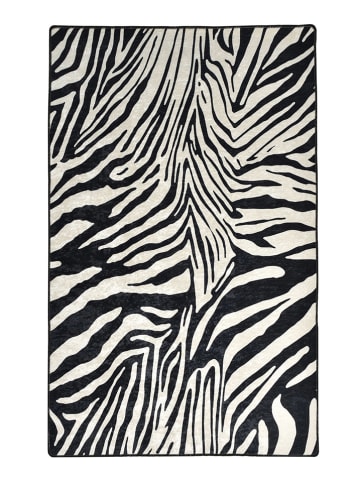 Mioli Laagpolig tapijt "Zebra" zwart/wit