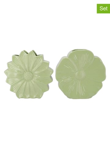 daan kromhout 2er-Set. Vasen "Daisy" in Grün - (H)9 x Ø 30 cm