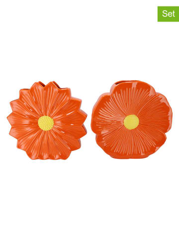 daan kromhout Wazony (2 szt.) "Daisy" w kolorze pomarańczowym - wys. 9 x Ø 30 cm