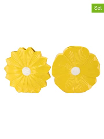 daan kromhout Wazony (2 szt.) "Daisy" w kolorze żółtym - wys. 9 x Ø 30 cm