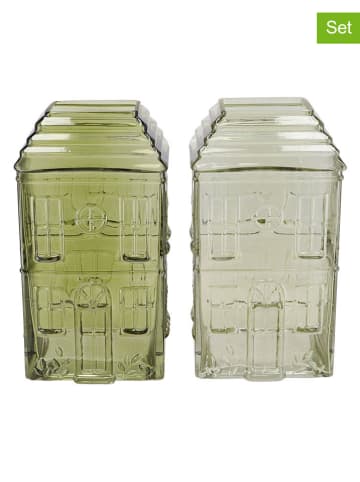 daan kromhout Wazony (2 szt.) "House" w kolorze zielonym - 14 x 25 x 11 cm