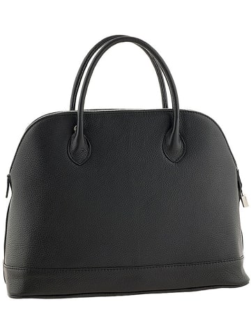 ORE10 Leder-Henkeltasche "Genova" in Schwarz - (B)40 x (H)30 x (T)15 cm