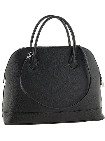 ORE10 Leder-Henkeltasche "Genova" in Schwarz - (B)40 x (H)30 x (T)15 cm