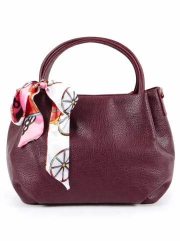 Florence Bags Leder-Henkeltasche "Wesa" in Bordeaux - (B)33 x (H)20 x (T)16 cm